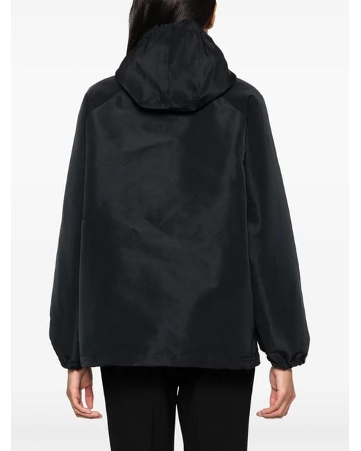 Moschino Black Patch-Detail Hooded Jacket