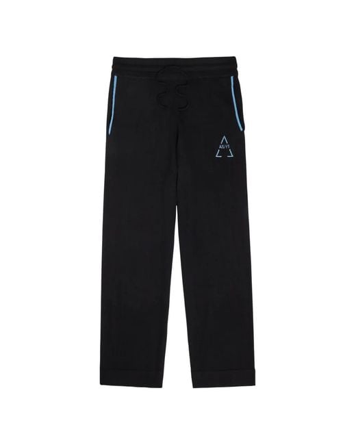 AN-Y1 Black Vita Logo-Intarsia Cashmere Track Pants for men