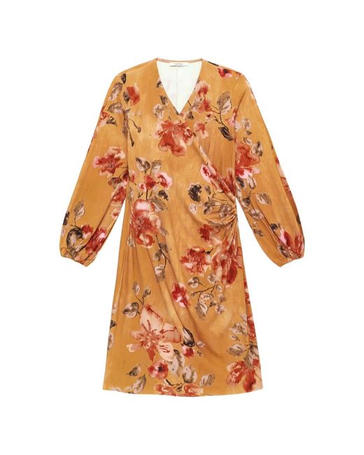 Maliparmi Orange Floral-Print Dress