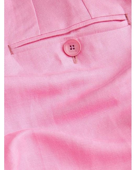 Etro Pink High-Rise Staight-Leg Trousers