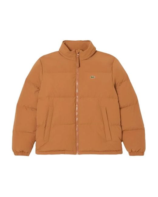 Lacoste Brown Quilted Puffer Jacket for men