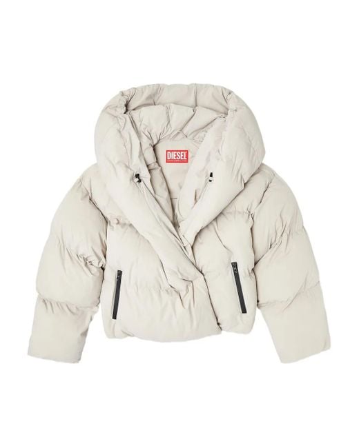 DIESEL Gray W-Iley-T1 Steppjacke mit Kapuze