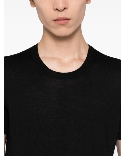 Tom Ford Black V-Neck Knitted Tee for men