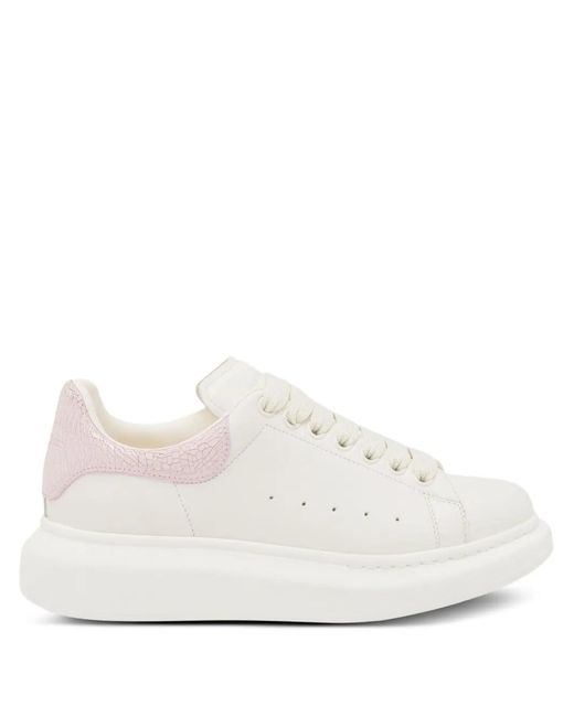Alexander McQueen White Oversized Leather Panelled Sneakers
