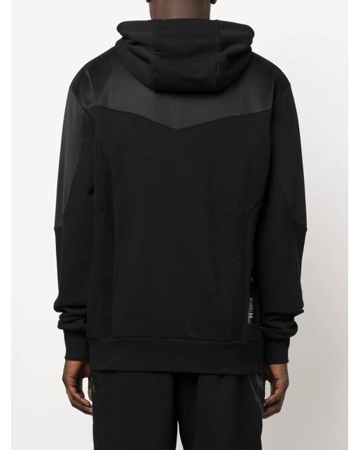 Philipp Plein Black Logo-Embossed Hoodie for men