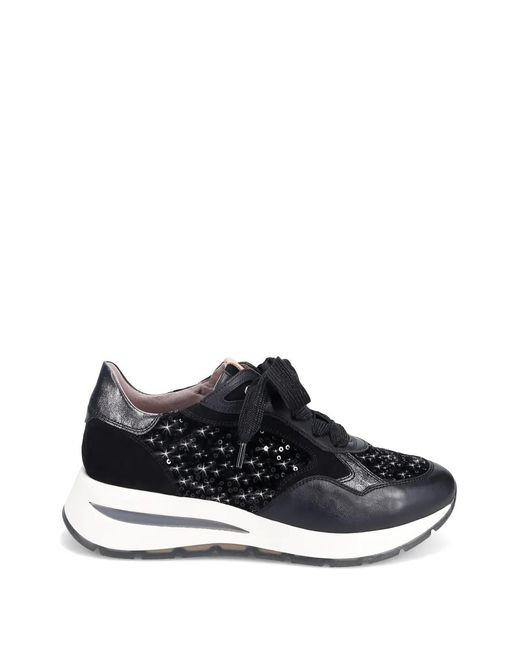 Ron White Black Zara Sequin-Embellished Panelled Sneakers