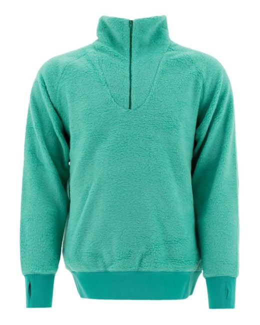 Beams Plus Green High-Neck Fleece Sweater for men