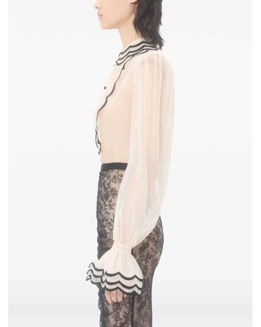 Valentino Garavani White Embroidered Organza Shirt