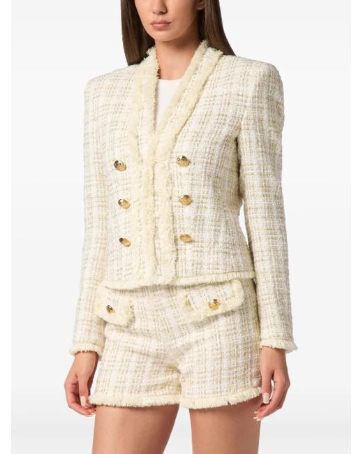 Philipp Plein Natural Tweed Jacket