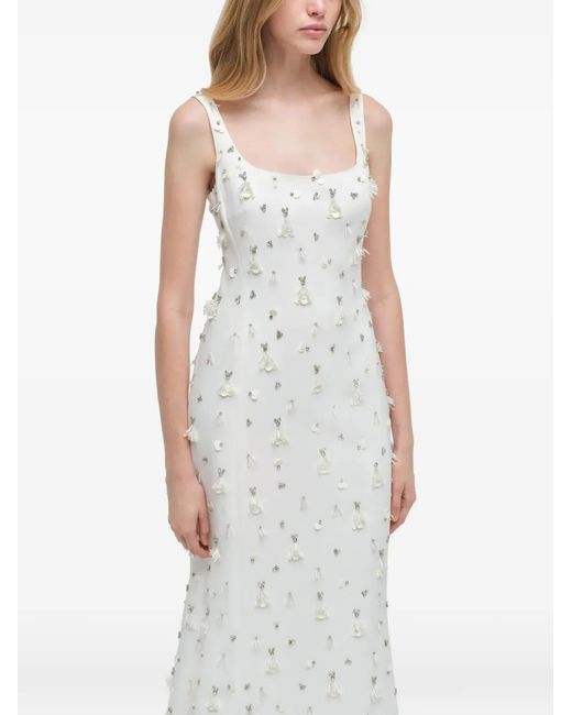 Jonathan Simkhai White Briella Embellished Midi Party Gown