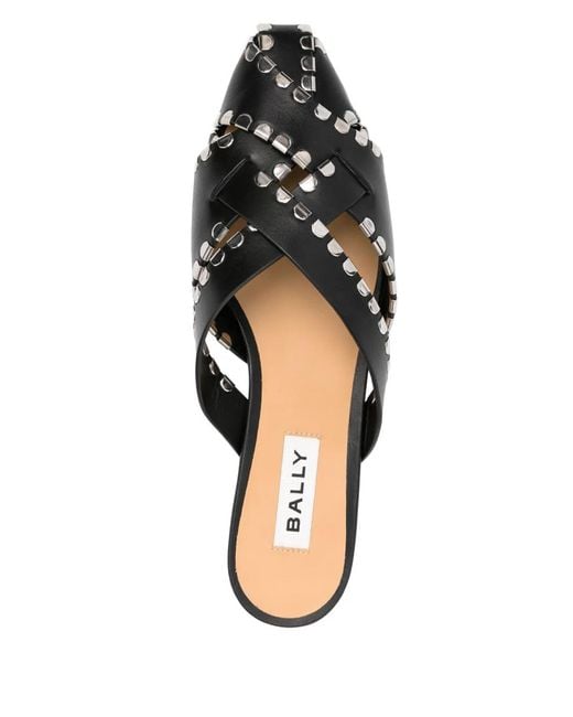 Bally Black Embellished Mules