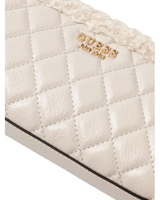 Guess Natural Cristi Quilted Cross Body Bag