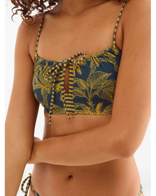 Eres Green Rêve Botanical-Print Bikini Top