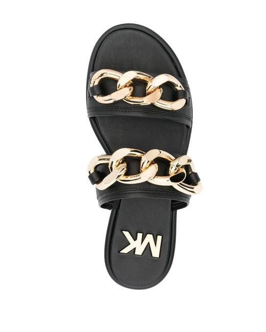 MICHAEL Michael Kors Black Scarlett 30Mm Chain-Link Leather Slides