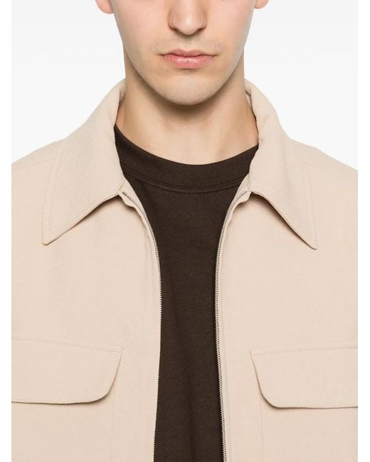 Sandro Natural Seersucker-Effect Zip-Up Jacket for men