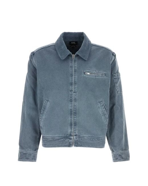 A.P.C. Blue Alexis Zip-Up Jacket for men