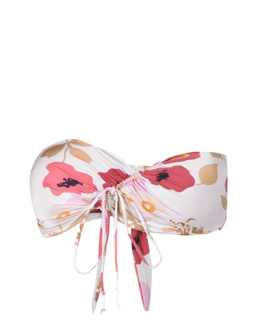 Clube Bossa Pink Cordess Floral-print Bikini Top