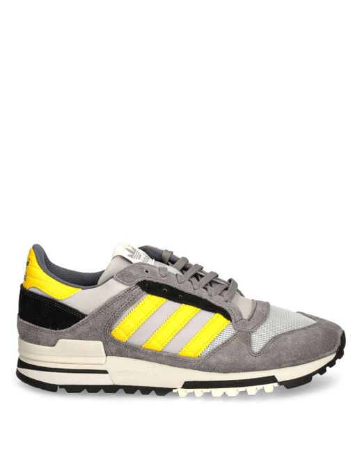 Adidas Yellow Colorblocked Leather Suede Sneakers for men