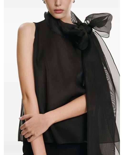 Lita Couture Black Brise Bow-Detail Blouse