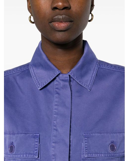 Max Mara Blue Cotton Midi Shirtdress