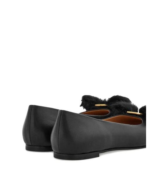 Ferragamo Black Vara Bow Ballet Flats
