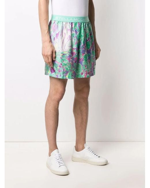 Stella McCartney Green X Ed Curtis Oil Swirl Shorts