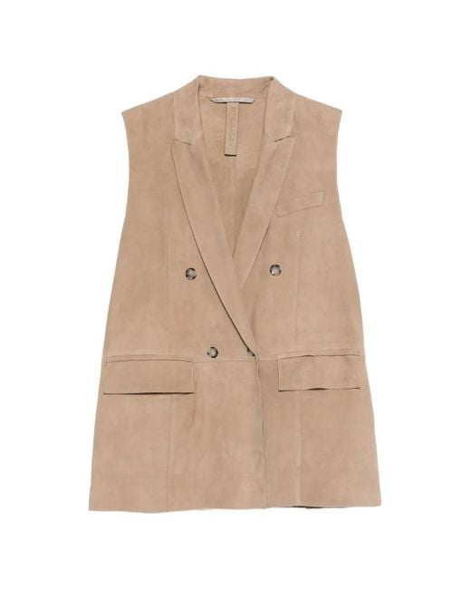 The Jackie Leathers Natural Lanai Double-Breasted Gilet