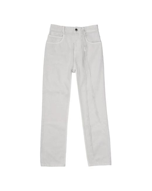 Ann Demeulemeester White Five Pocket Cropped Trousers