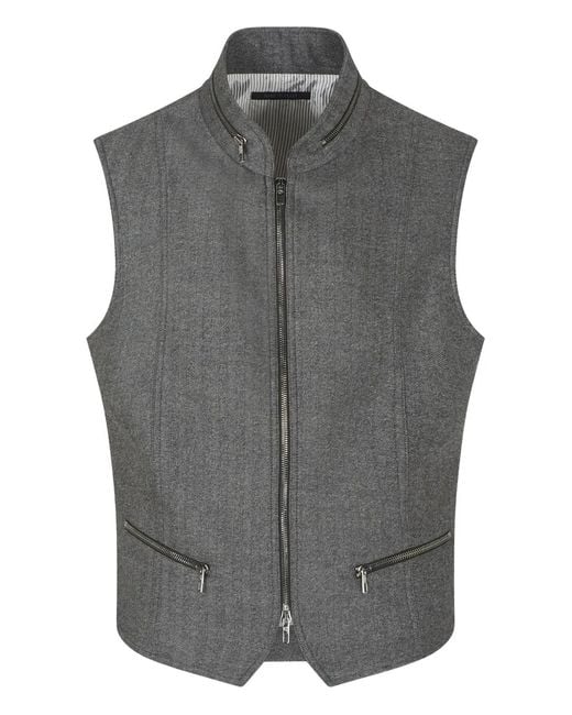 Giorgio Armani Gray Zip-Up Gilet for men
