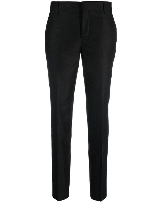 AMI Black Tapered Wool Trousers