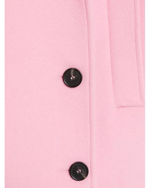 MSGM Pink Notch-Lapel Double-Breasted Coat
