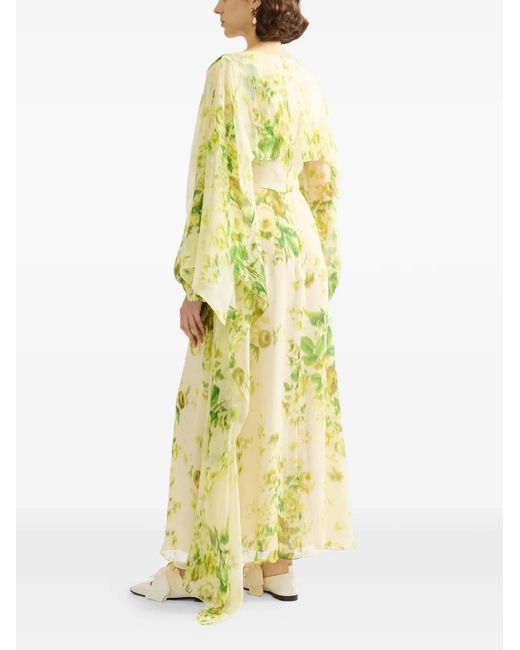 Erdem Yellow Floral-Print Maxi Dress