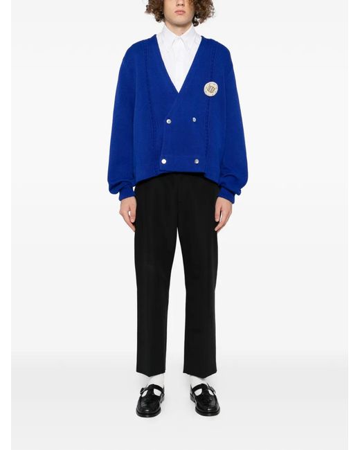 Bode Blue Double-Breasted Cardigan for men