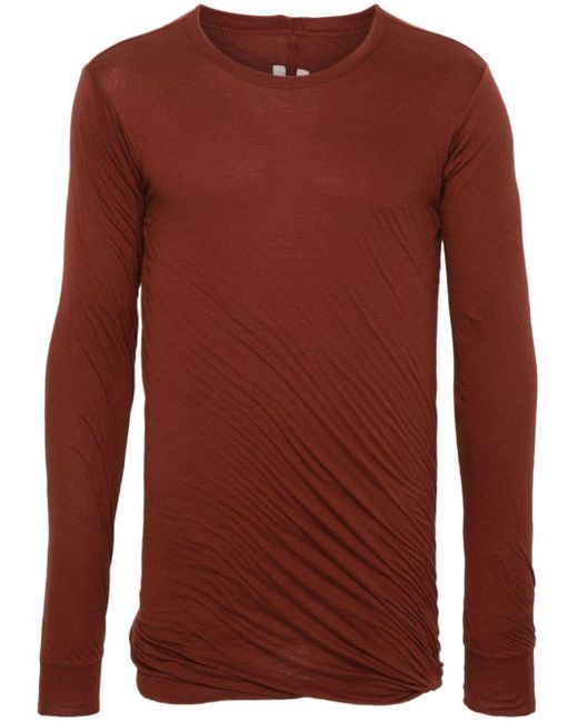 Rick Owens Red Double Ls T Draped T-shirt for men