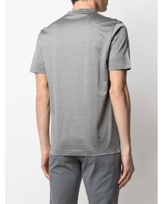 Canali コットン ラウンドネック Tシャツ カラー グレー メンズ Lyst