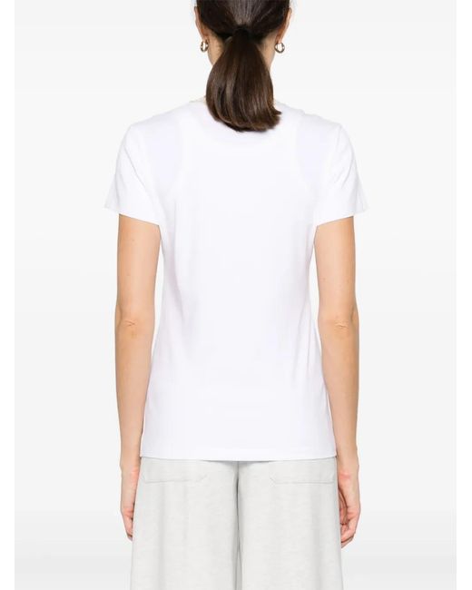Dorothee Schumacher White Metallic-Threading Cotton-Blend T-Shirt