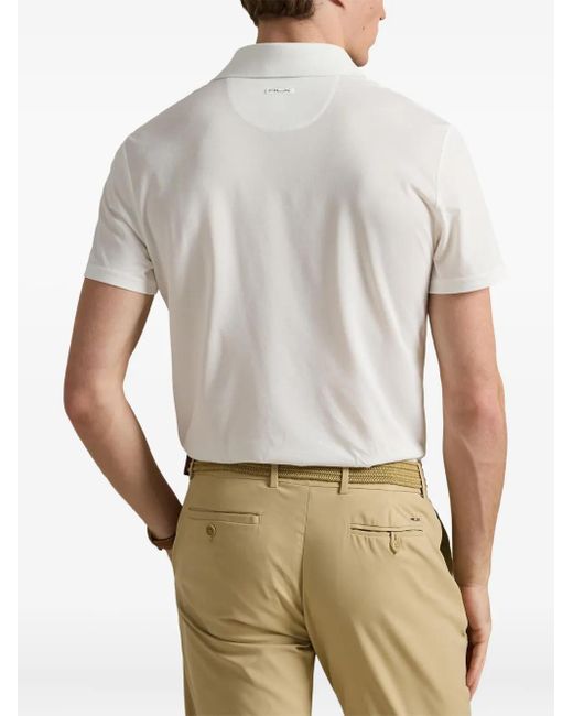 Ralph Lauren White Logo-Embroidered Polo Shirt for men