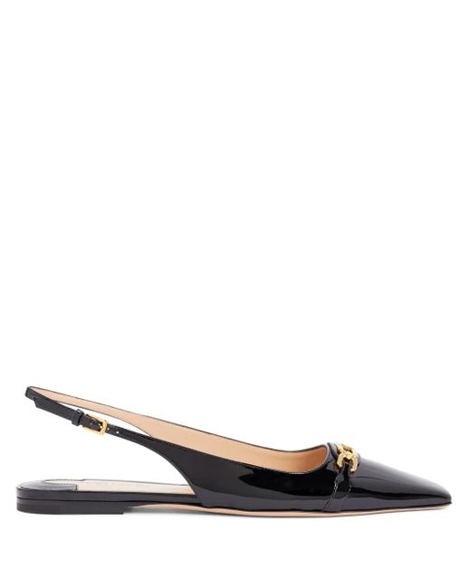 Tom Ford White Whitney Leather Slingback Ballerina Shoes