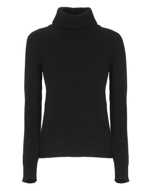 Vanisé Women's Black Turtleneck Ribbed-Trim Sweater - Main Image