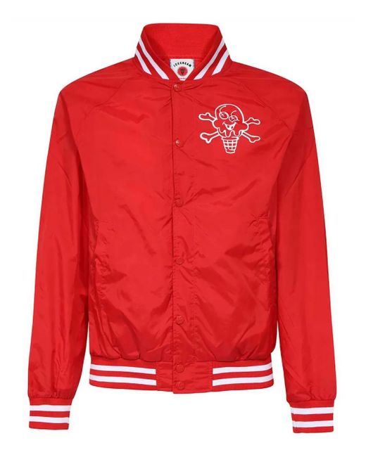 Bomber Con Stampa di ICECREAM in Red da Uomo