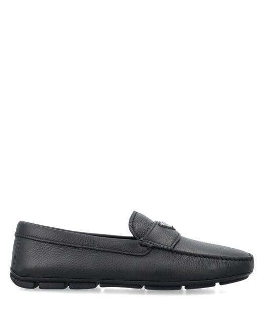 Prada Black Drive Leather Loafers for men