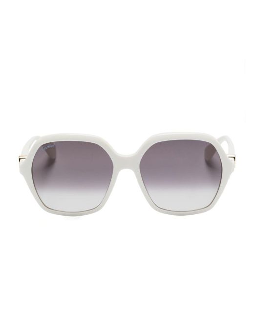 Cartier Gray Geometric-frame Sunglasses