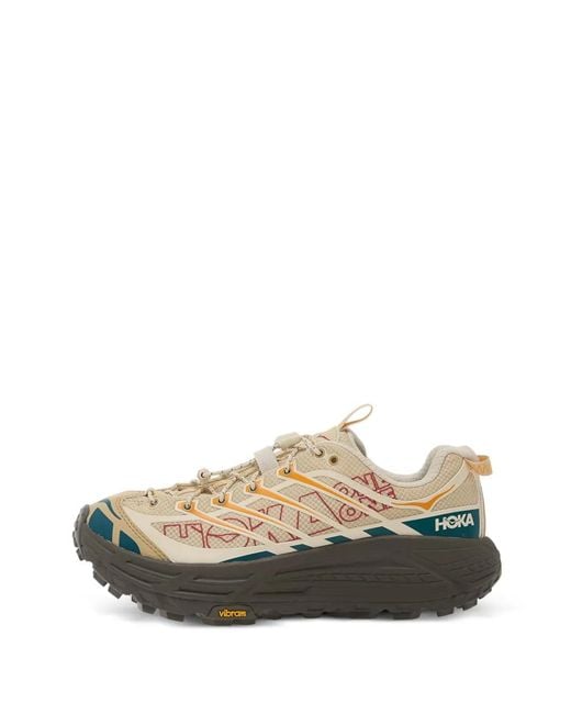 Hoka One One White Mafate Three2 Patterned Sneakers