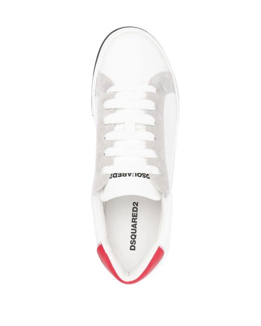 DSquared² White Panelled Low-Top Sneakers for men