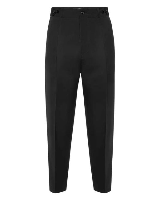 Philipp Plein Black Tapered Chino Trousers for men
