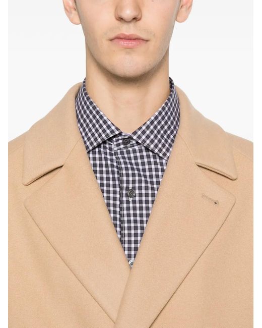 Hevò Natural Surbo Pocket Single-Breasted Coat for men