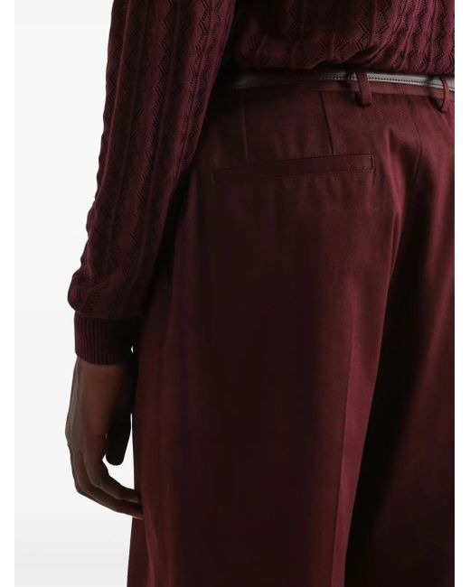 Dolce & Gabbana Purple Folded-Edge Trousers for men