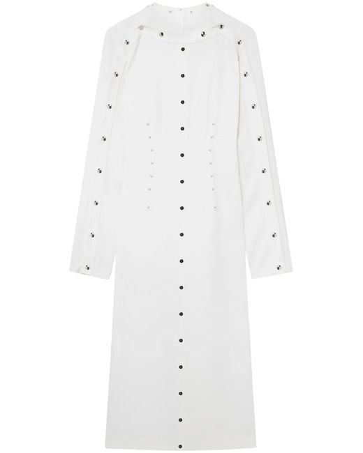 Stella McCartney White Stud-Embellished Midi Dress