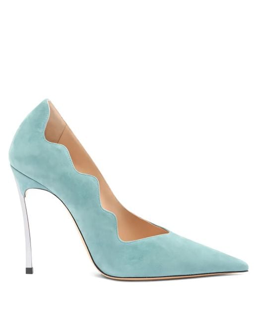 Casadei 100Mm Superblade Camoscio Pumps in Blue Lyst UK