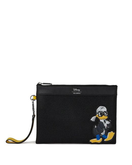 X Disney Clutch Con Applicazione Paperino di Karl Lagerfeld in Black